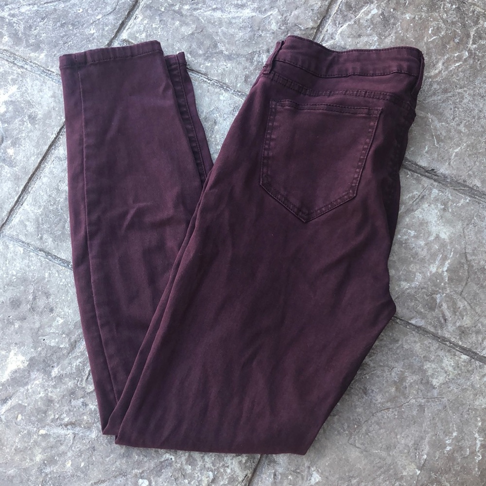Deep purple skinny jeans